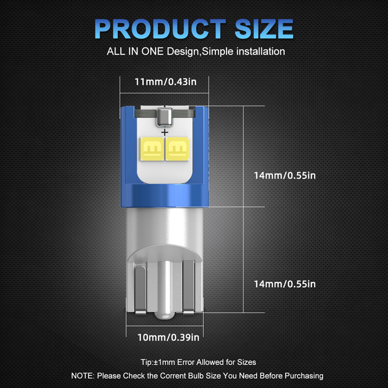 10x19 194 168 T10 LED W5W bomb - Actinic Blue Led reseña y precio