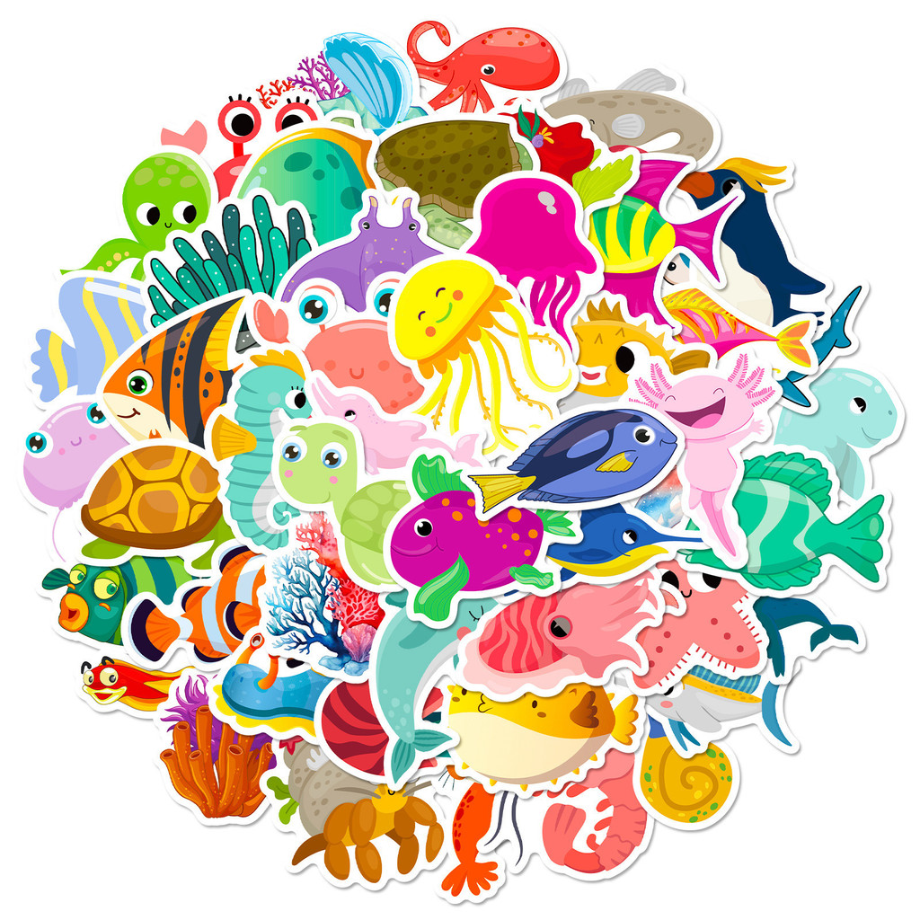 50 pegatinas de vida marina -  - Marine Aquarium & Regional Centre Reviews reseña y precio